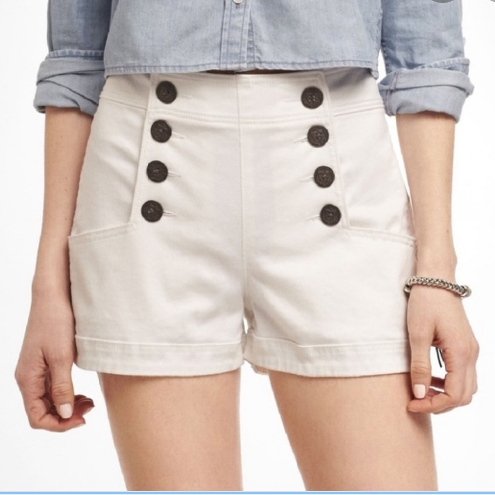 White nautical shorts